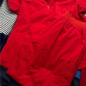 Red Women's Scrub Set